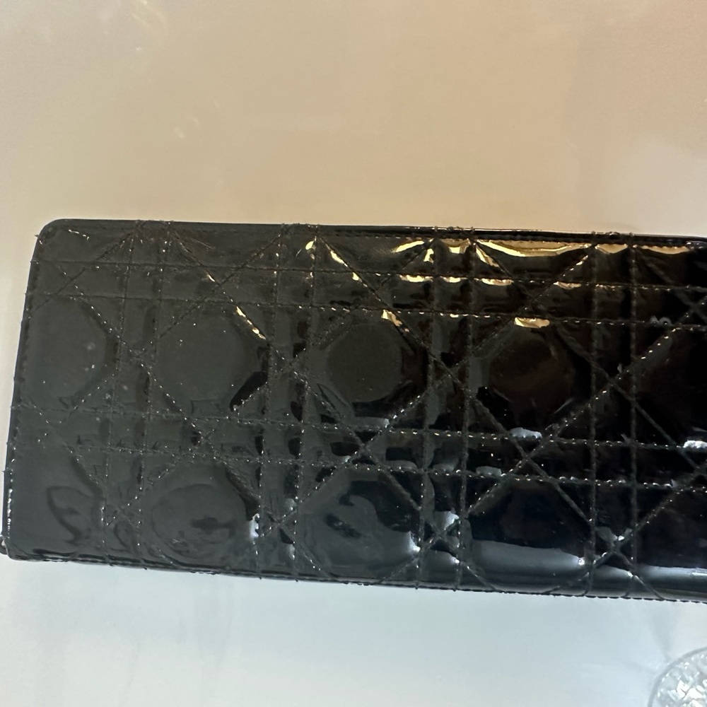 Christian Dior Black Patent Leather Long Wallet w/ snap. - Picture 5 of 7